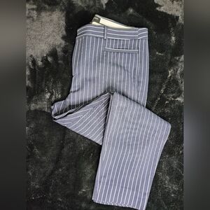 Banana Republic Pinstriped Navy And Cream 'Sloan' Slacks.